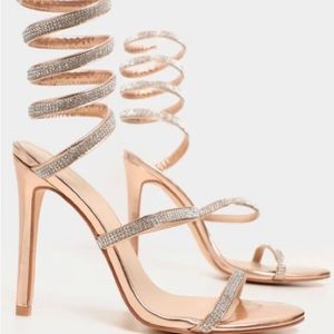 Gold Jewel Diamante Heel